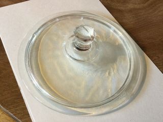 Vintage Fire King Clear Glass Lid For Baking Dish 402 Lid Only