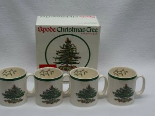 Spode Christmas Tree England Set Of 4 Tom & Jerry Mugs S3324 - V