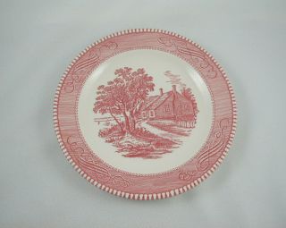 Royal China - Currier & Ives Pink Salad Plate (s) - 7 1/4 Inch