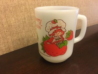 Vintage Milk Glass Anchor Hocking Fire King Strawberry Shortcake Coffee Cup Mug
