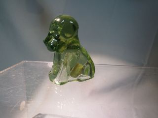 Pooche By Degenhart - A Clear Olive Green Pup - Only 3 " Tall.  So Cute