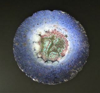 Vtg Signed Rough Edge Stoneware Studio Art Pottery Ceramic Dish Small 6 "