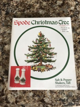 Spode Christmas Tree Salt & Pepper Shaker,  Tall 6” High Set 3
