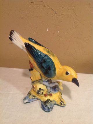 Vintage Stangl Pottery Birds 4474 " Yellow Warbler " Signed Bm Ceramic Figurine