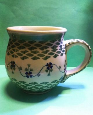 Boleslawiec Polish Pottery Handmade Mug Cup Signed J.  Kicler