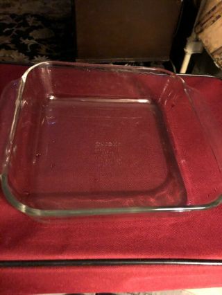 Vintage Pyrex Clear Glass 8” X 8” Square Baking Casserole Brownie Dish 222 - R 2qt