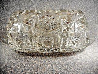 Early American Prescut Covered Butter Dish Star Of David