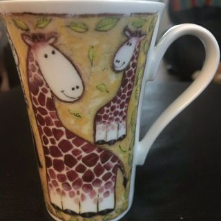 Roy Kirkham Safari Fine Bone China Latte Mug Giraffe Zebra B1898 Collectibles
