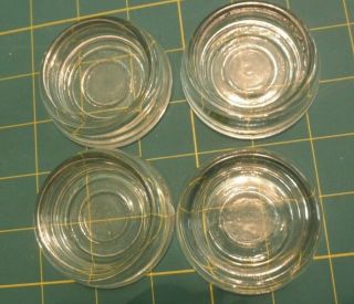Good Set Of 4 Vintage Clear Glass Furniture Coasters