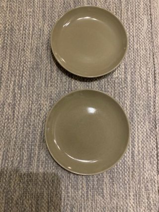 Vtg Mid Century Modern Russel Wright Oyster Iroquois Gray 4 Bread Plates 6 1/2”