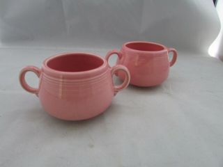 Fiestaware Pink Two Handles Bowl Fiesta Pink Small Bowl Or Sugar Bowls 2