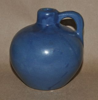 Vintage Zanesville Uhl Pottery Utilitarian Blue Honey Jug Pitcher S - 10 510 Mark