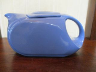 Blue Art Deco Pitcher By Hall China Company Made Exclusively For Westinghouse