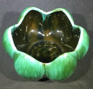 Vintage Blue Mountain Pottery Green Lotus Bowl 2