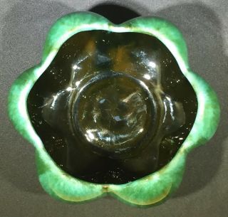 Vintage Blue Mountain Pottery Green Lotus Bowl 3