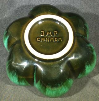 Vintage Blue Mountain Pottery Green Lotus Bowl 5