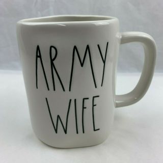 Rae Dunn Army Wife Mug White Ceramic Coffee Tea Mug Ll Lettering Coffee Cup