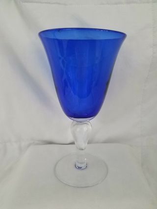 Artland Water Goblet Salute - Cobalt Blue - Tall Stem -
