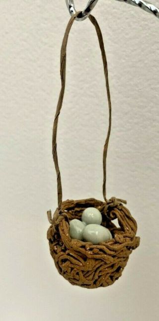 Blue Sky Pottery Individually Hand Crafted Birds Nest Ornament