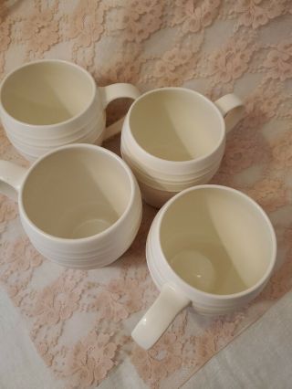 Set of 4 Mikasa SWIRL WHITE Coffee Mug Coffee Cup 4