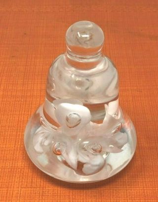 Joe Rice Paper Weight Yr 2000 Chapel Bell White Flowers And Bubles