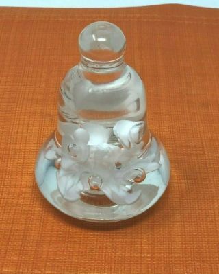 JOE RICE PAPER WEIGHT yr 2000 CHAPEL BELL WHITE FLOWERS AND BUBLES 2