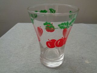 6 Vintage Retro Clear Juice Glasses Red Fruits 2