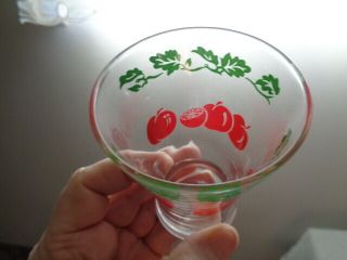 6 Vintage Retro Clear Juice Glasses Red Fruits 5