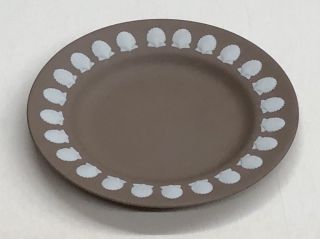 Vintage Wedgwood Jasperware Taupe Trinket Plate Round Tray Shells J3600 3768