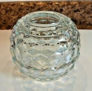 Vintage Fostoria Early American Glass Globe Candle Holder Fairy Lamp Light