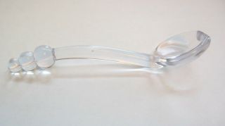 Candlewick Small 4 1/2 " Glass Honey Cranberry Spoon Ladle 3 Beads Balls
