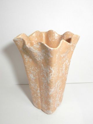 Vintage Decorative Shawnee Tall Speckled Vase,  10 7/8 " H. ,  Light Salmon,  U.  S.  A.