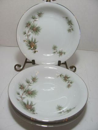 Norcrest Fine China Cascade Pine Set Of 4 Soup Bowls