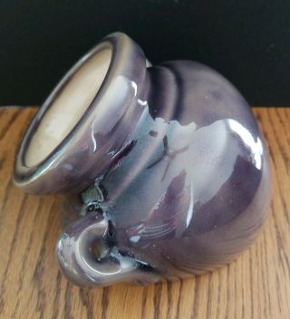 Ceramic Purple Half Urn Wall Pocket Vase 6.  5 "