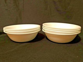 Set Of 7 Corelle Winter White Cereal Soup Salad Livingware Corning Bowls 6 1/4 " 
