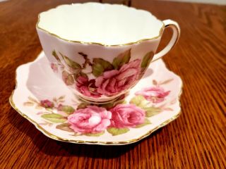 Paragon China Cup & Saucer Large Cabbage Rose Gold Gilt Old Mark Double Warrant