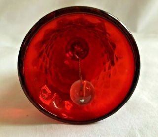 Rare Fenton Ruby Red Diamond Bell Mid Century with First Paper Label 2