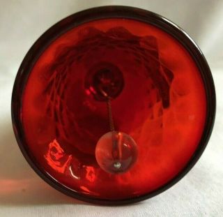 Rare Fenton Ruby Red Diamond Bell Mid Century with First Paper Label 4