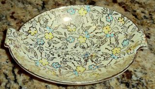Vintage Royal Winton " Grimwades " 5 7/8 " Tray W/handles - Hand Painted Flowers