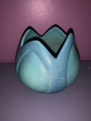 Van Briggle Pottery Tulip Vase Turquoise Blue