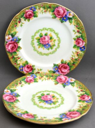 2 Paragon Bread & Butter Plates - Tapestry Rose L 218