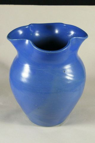Vintage Bybee Art Pottery Bowl - Vase Blue Glaze,  8 " Tall,  Middletown,  Kentucky Made