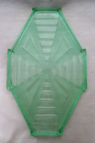 Art Deco Bagley Green Uranium Glass Tray,  Featherstone Design