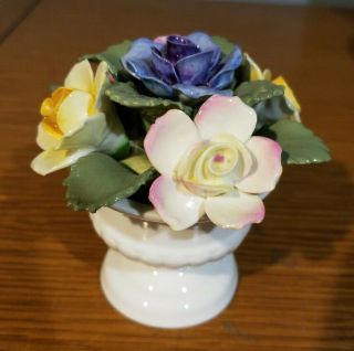 Vintage Aynsley England Flowers In Basket Fine Bone China Near