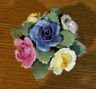 Vintage AYNSLEY England Flowers in Basket Fine Bone China Near 5
