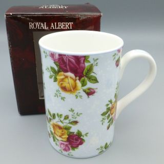 Royal Albert Old Country Roses Blue Damask Fine Bone China Coffee Mug Cup