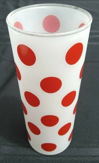 Anchor Hocking Red and White Dot Straight Glass 16 oz.  Tumbler 3