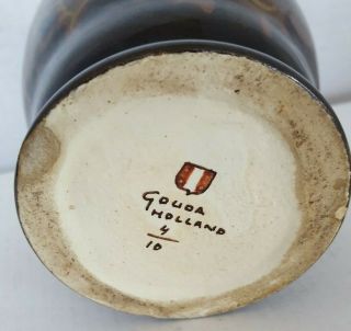 Antique Gouda Holland Art Pottery Vase 4
