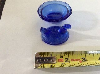 Glass Hen On A Nest Dishes - Cobalt Blue 2