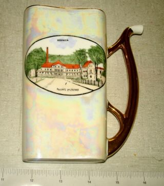 Vintage 1930’s Cmielow Porcelain Straw Sip Spa Cup Krynica Nowe Lazienki Poland